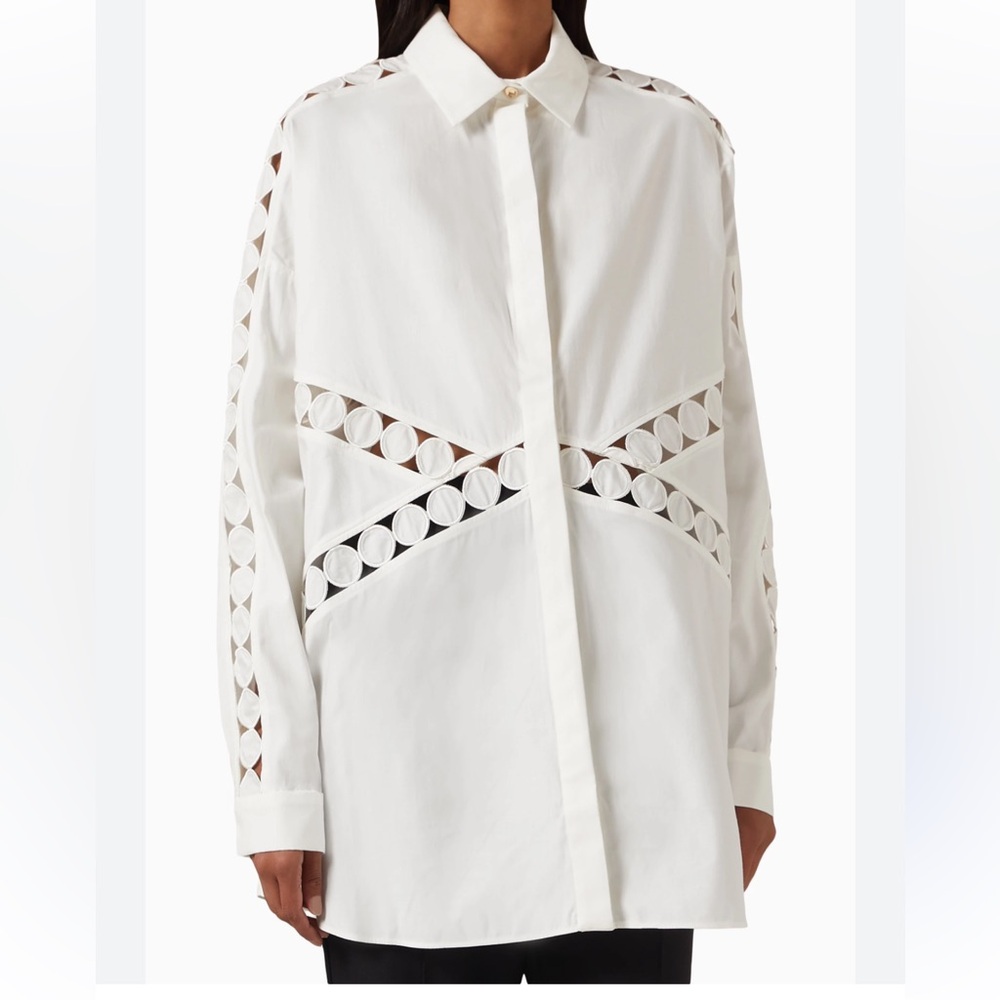 Acler White Keeling Oversized Button Front Shirt US4